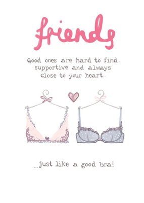 Funny Illustrated Friends Are Like a Good Bra Card