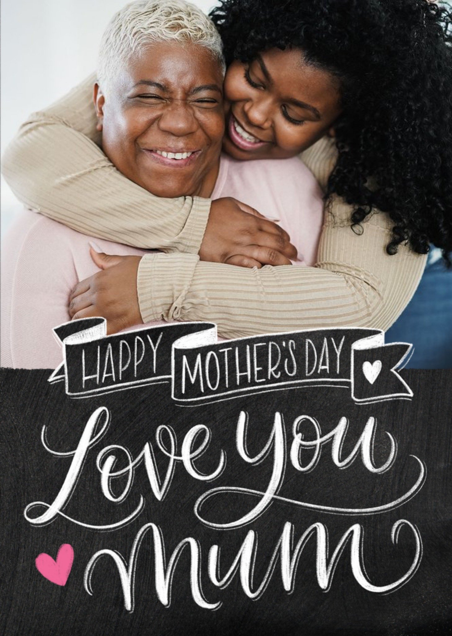 Moonpig Chalkboard I Love You Mum Photo Upload Mother's Day Card