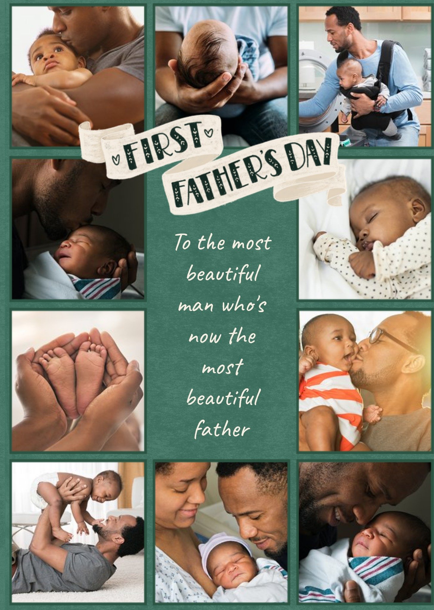 Moonpig First Father's Day Banner Multiple Photo Upload Card