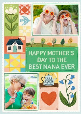 Best Nana Ever Artistic Photo Upload Mother's Day Card