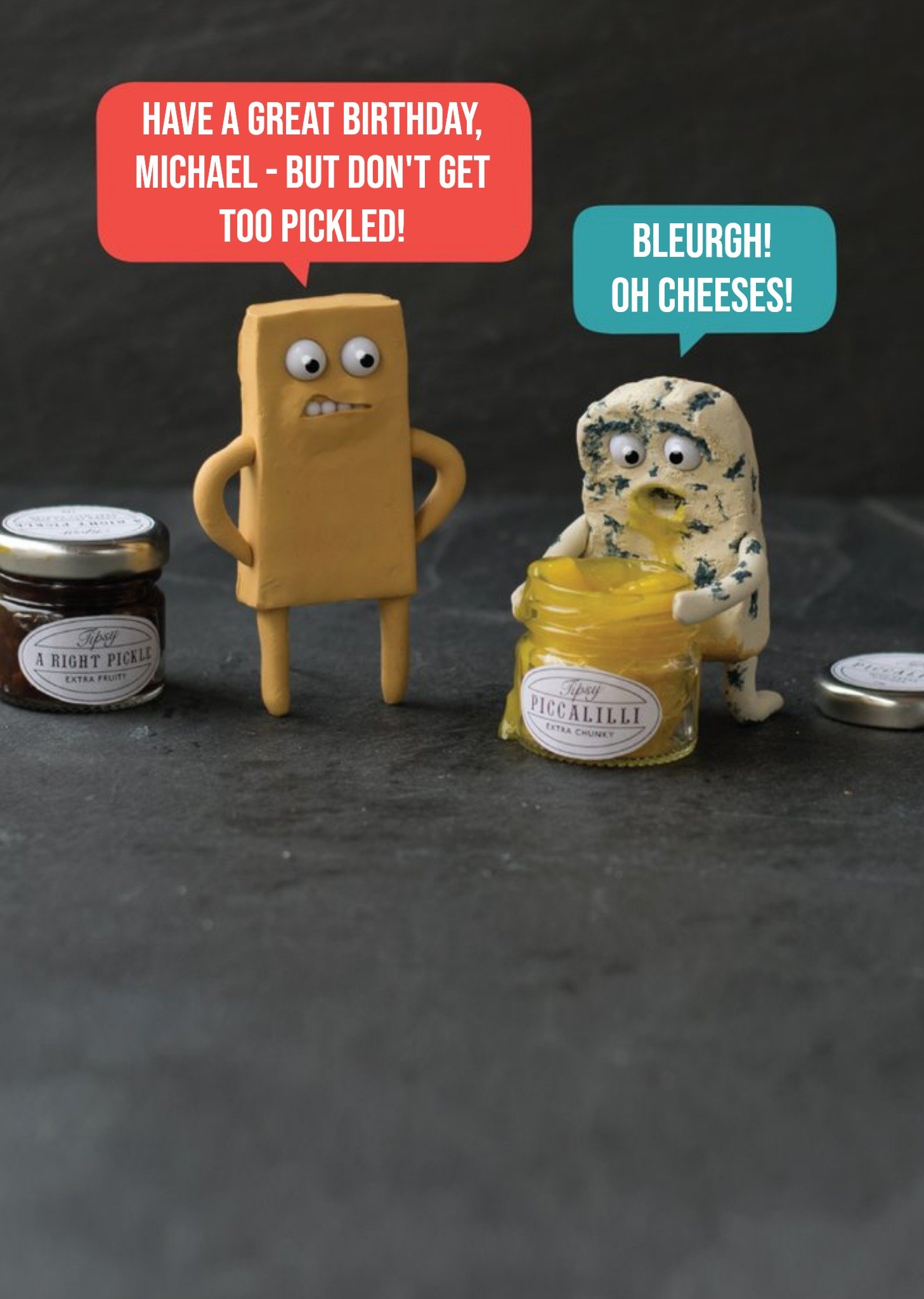 Moonpig Dont Get Too Pickled Cheese Card