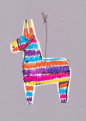 Rainbow Pinata Donkey Postcard