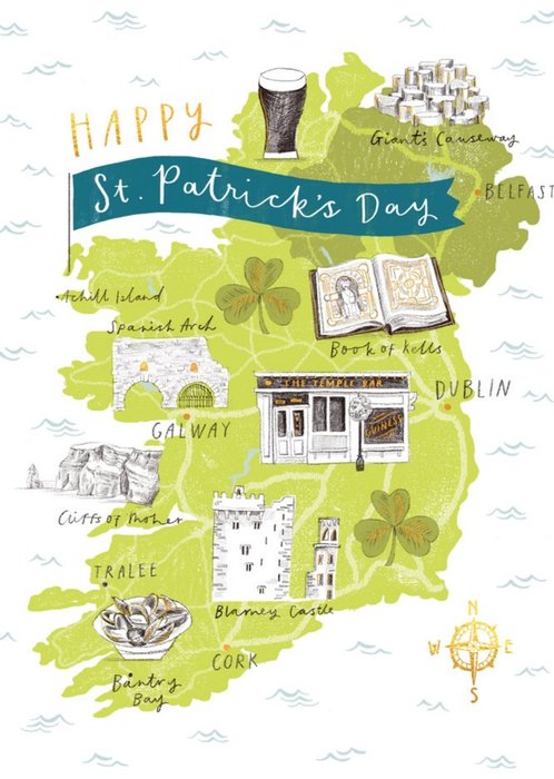 Map Of Ireland St Patricks Day Card