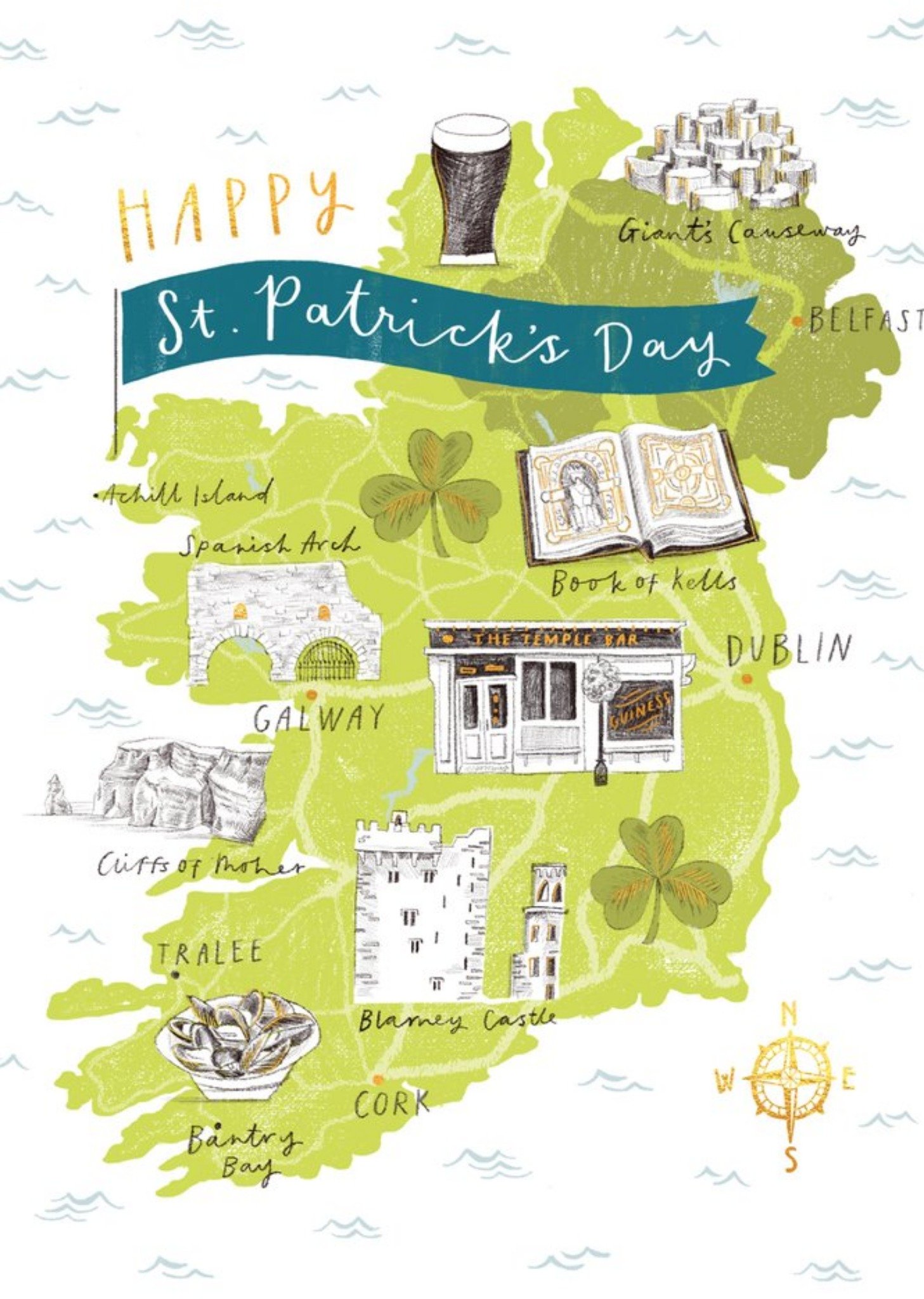 Moonpig Map Of Ireland St Patricks Day Card