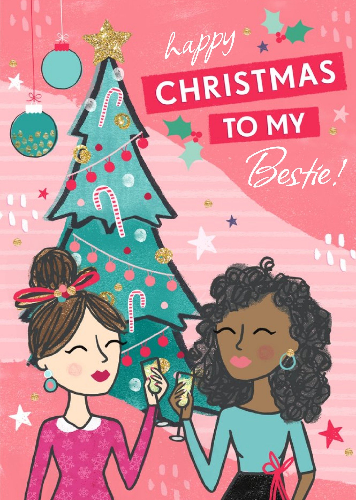 Moonpig Happy Christmas To My Bestie Girls Card