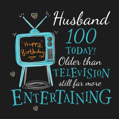 Older Than Television Photo Upload Husband 100th Birthday Card