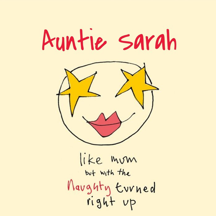 Funny Auntie birthday card - naughty