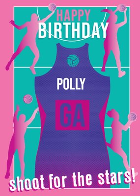 Netball Legends Shoot For The Stars Birthday Card