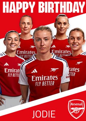 Women's Football Players Arsenal Illustrated Happy Birthday Card