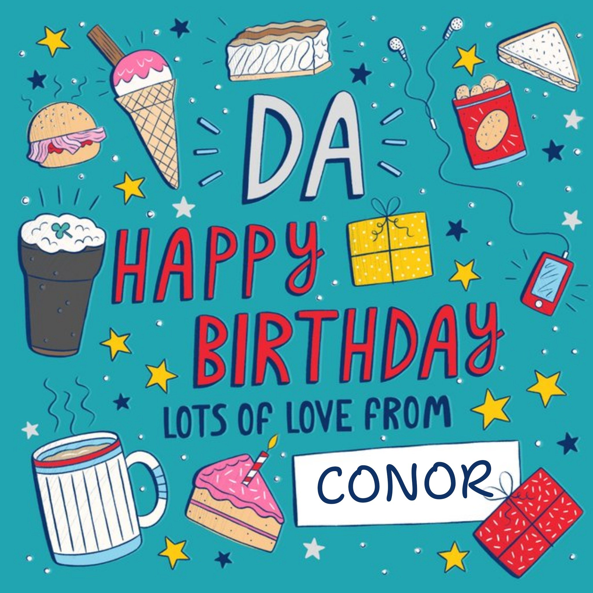 Moonpig Damien Barlow Illustration Irish Dad Birthday Card