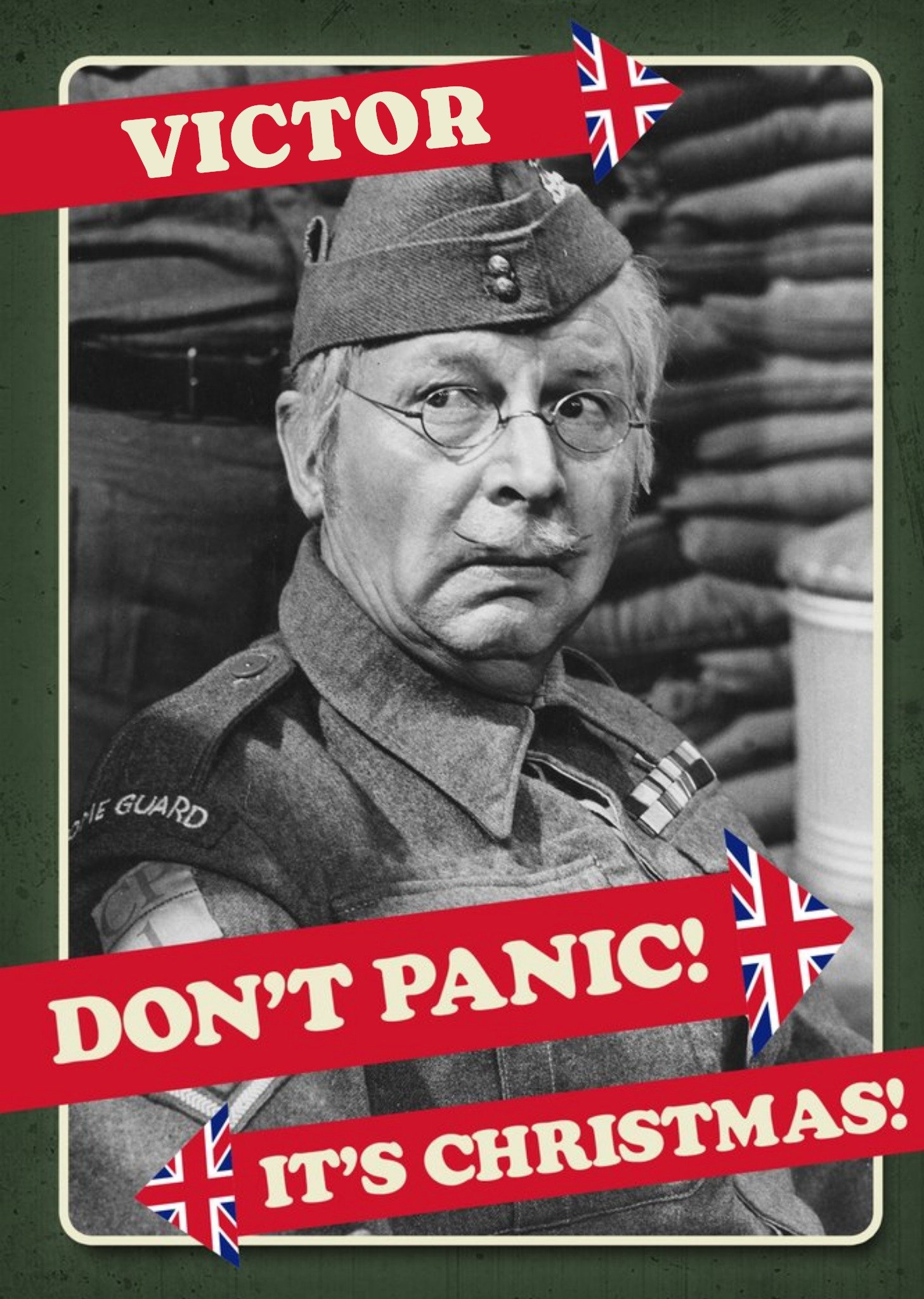 Moonpig Retro Humour Dad's Army Don't Panic It's Christmas Card