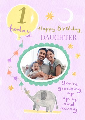Special Daughter Photo Upload 1st Birthday Card