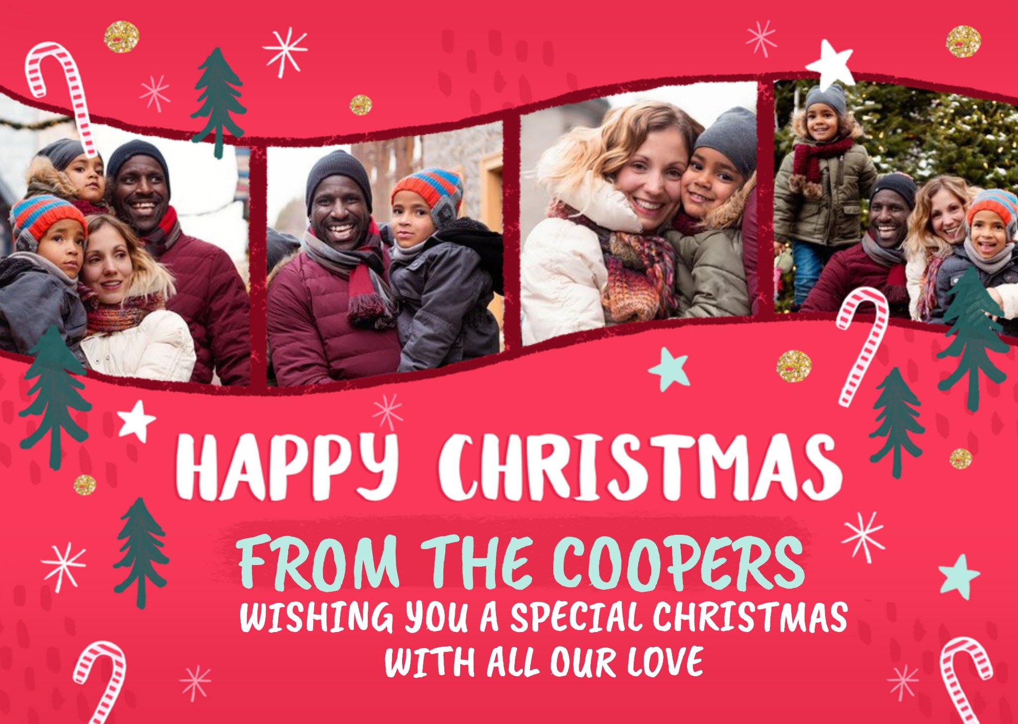 Moonpig Happy Christmas From The Family Photo Upload Card