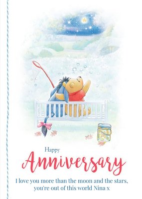 Disney Winnie The Pooh Moon And Stars Happy Anniversary Card