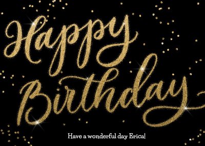 Metallic Gold Lettering Birthday Card