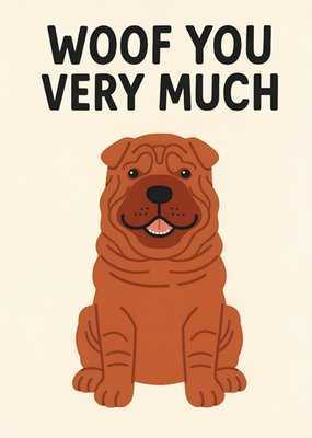 Woof You Very Much Dog Thank You Card