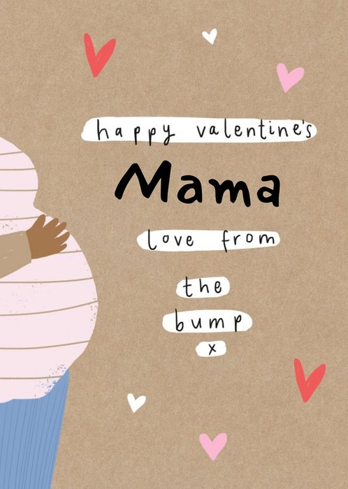 Illustrated From the Bump Pregnant Valentines Day Card