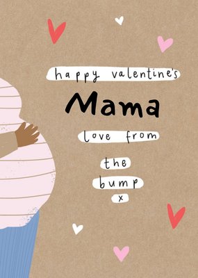 Illustrated From the Bump Pregnant Valentines Day Card