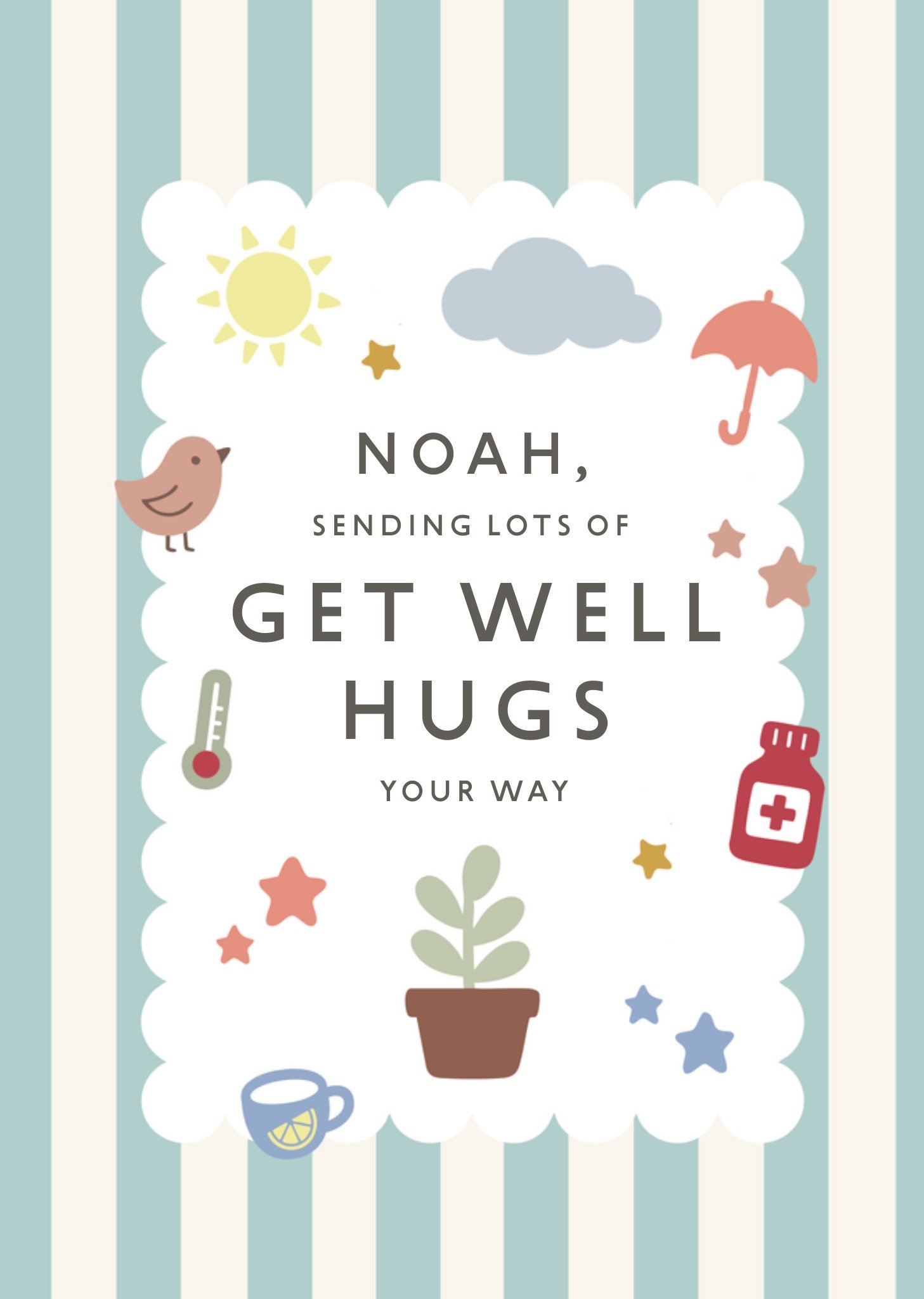 Moonpig Sending Lots Of Get Well Hugs Your Way Card