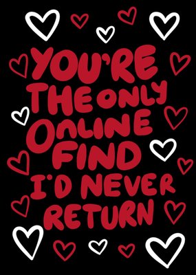 You're The Only Online Find I'd Never Return Valentine's Day Card