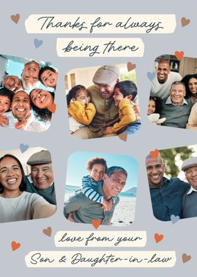 Thanks For Always Being There Handwritten Collage Photo Upload Appreciation Card