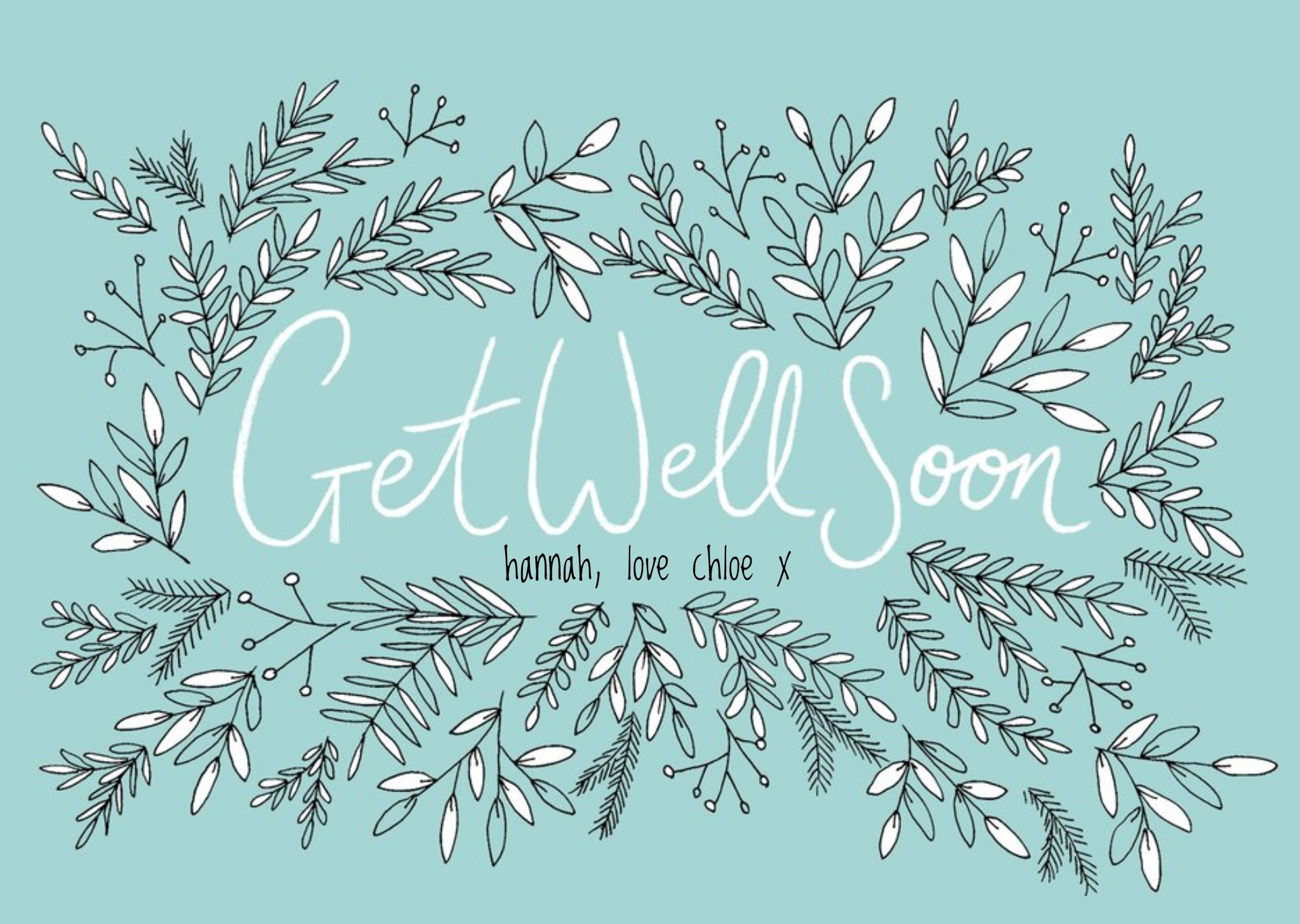 Moonpig Botany Personalised Get Well Soon Card