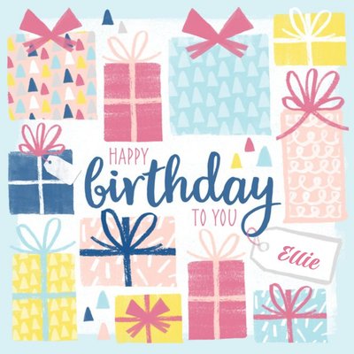 Pretty Presents Personalised Happy Birthday Card