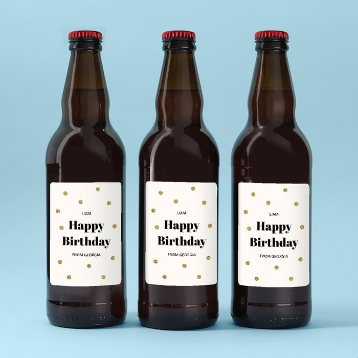 Personalised Happy Birthday Lager Trio 3x500ml