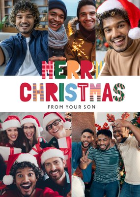 Merry Christmas From Your Son Photo Upload Card