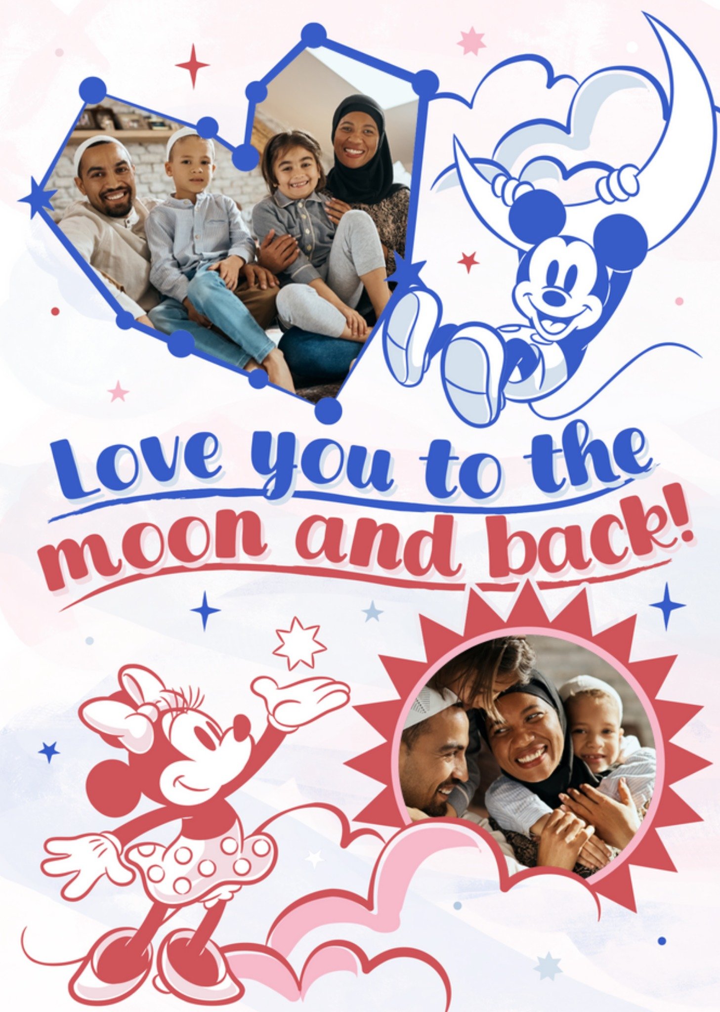 Mickey Mouse Disney Mickey And Minnie Mouse Love You To The Moon And Back Photo Upload Mother's Day 