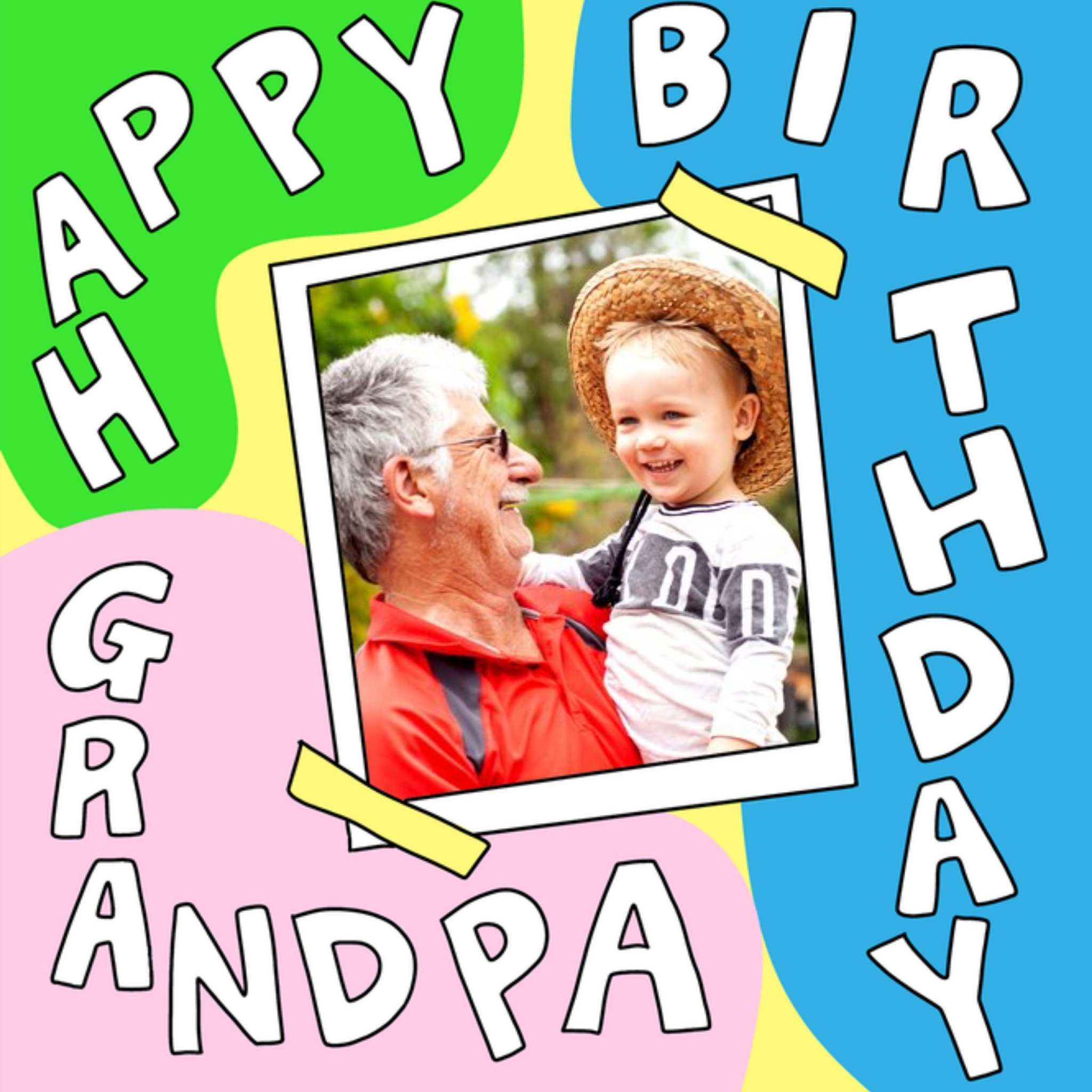 Moonpig Aleisha Earp Fun Colourful Photo Frame Grandpa Birthday Card