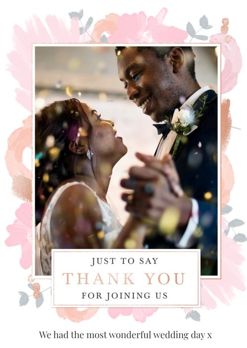 Wedding Card - Just To Say - Thank You For Joining Us - Photo Upload