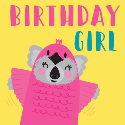 Cute Koala In Flamingo Costume Birthday Card