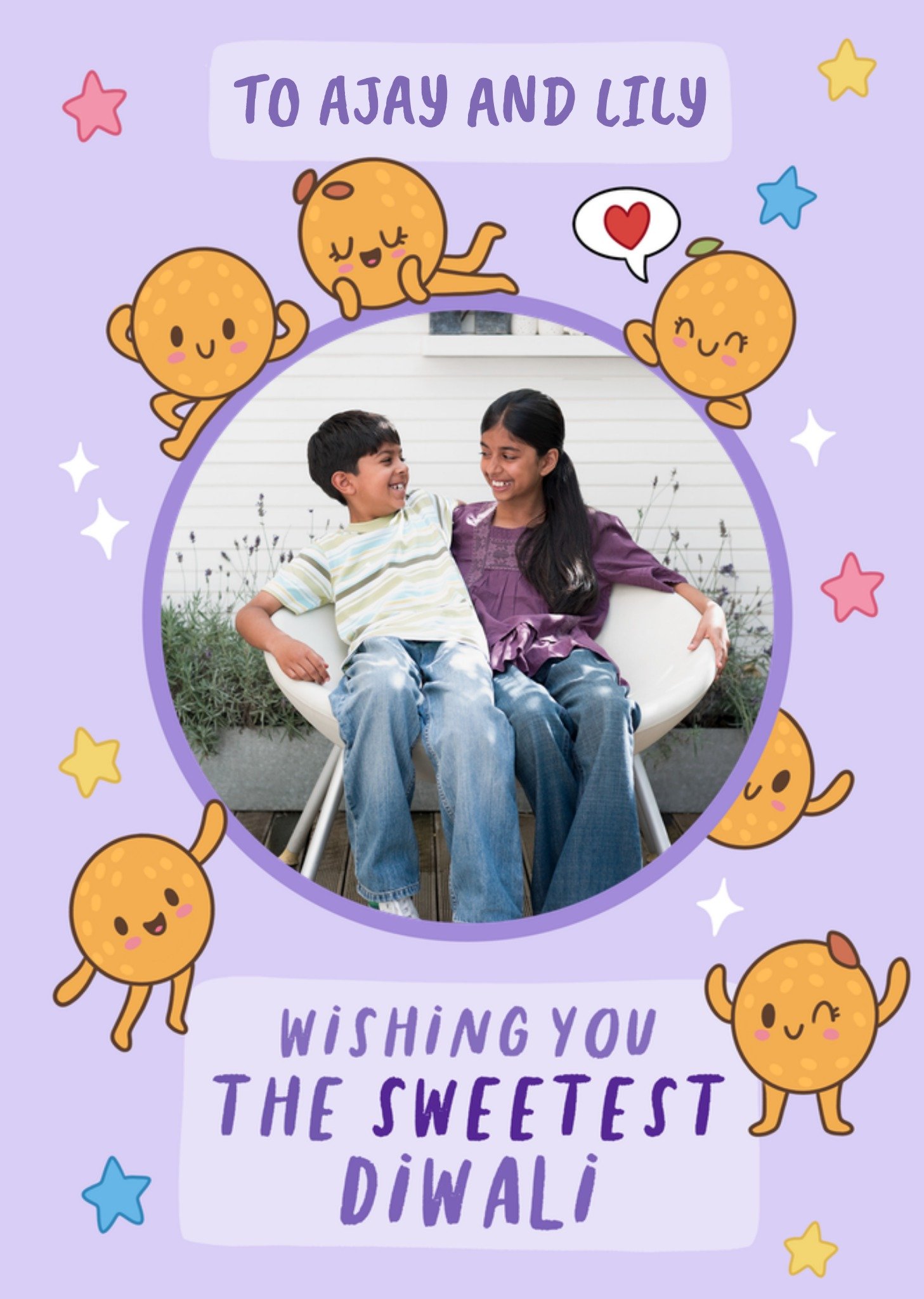 Moonpig Cute Laddoo Sweetest Diwali To The Kids Photo Upload Card