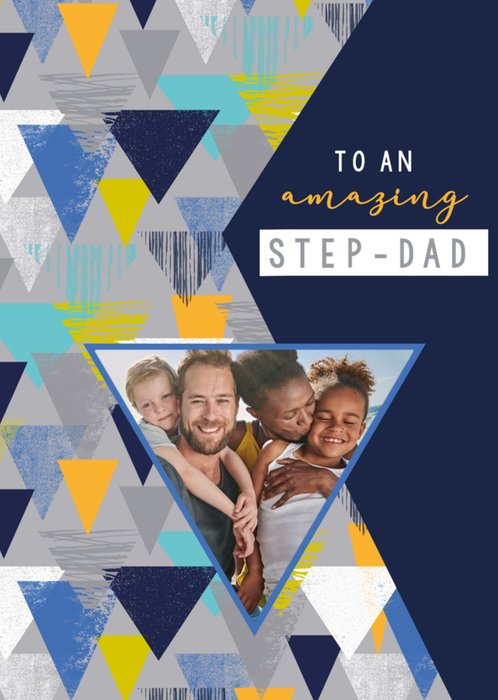 Laura Darrington Modern Amazing Step Dad Photo Upload Father's Day Card