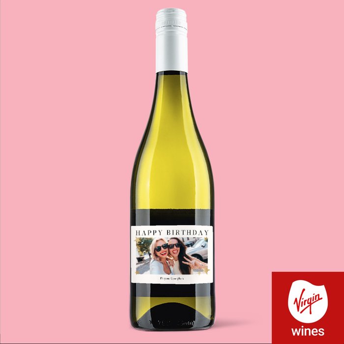 Personalised Photo Happy Birthday Pinot Grigio 75cl