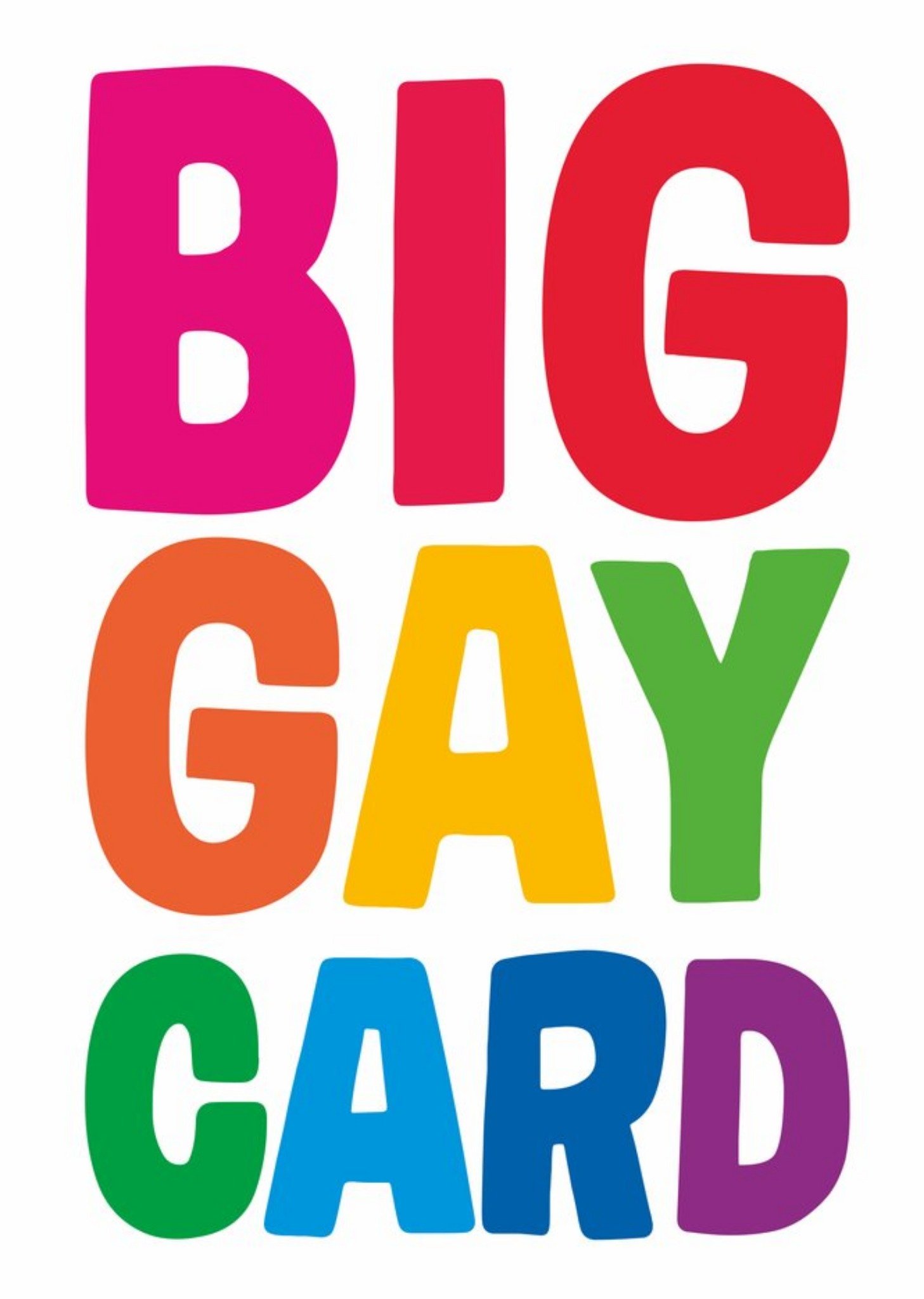 Moonpig Dean Morris Typographic Big Gay Card