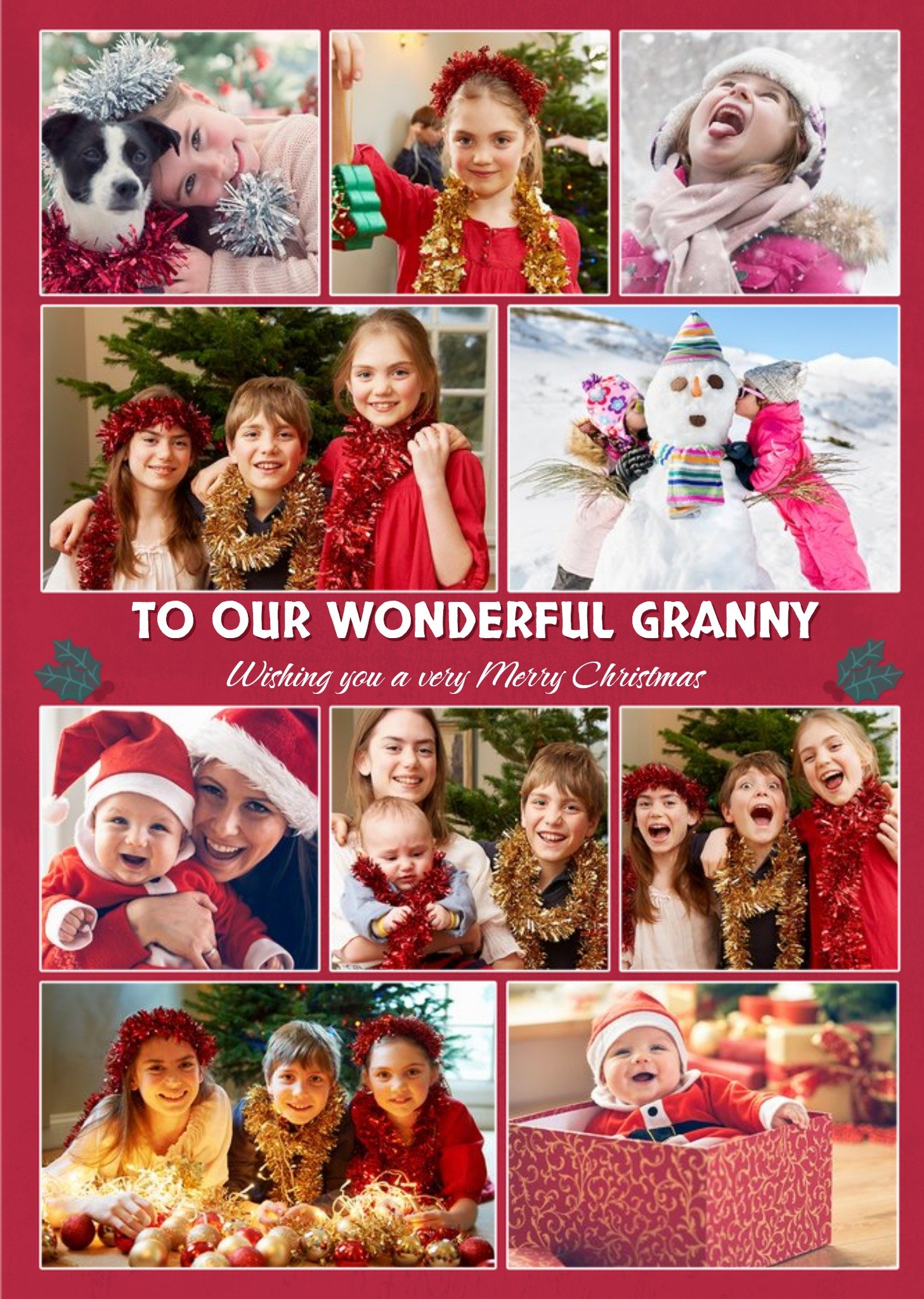 Moonpig Multi Photo Upload Christmas Card For Granny