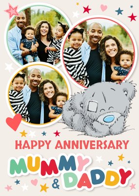 Tatty Teddy Happy Anniversary Mummy & Daddy Photo Upload Card