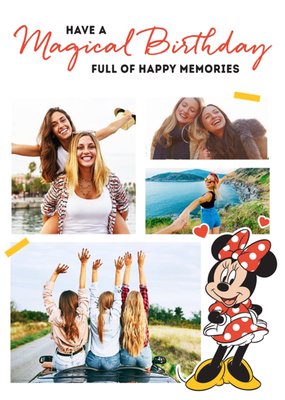 Cute Disney Minnie Mouse Photo Upload Birthday Postcard