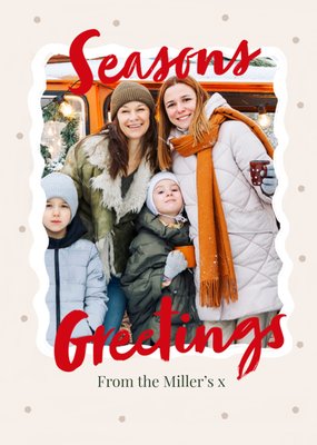 Seasons Greetings Photo Upload Christmas Card