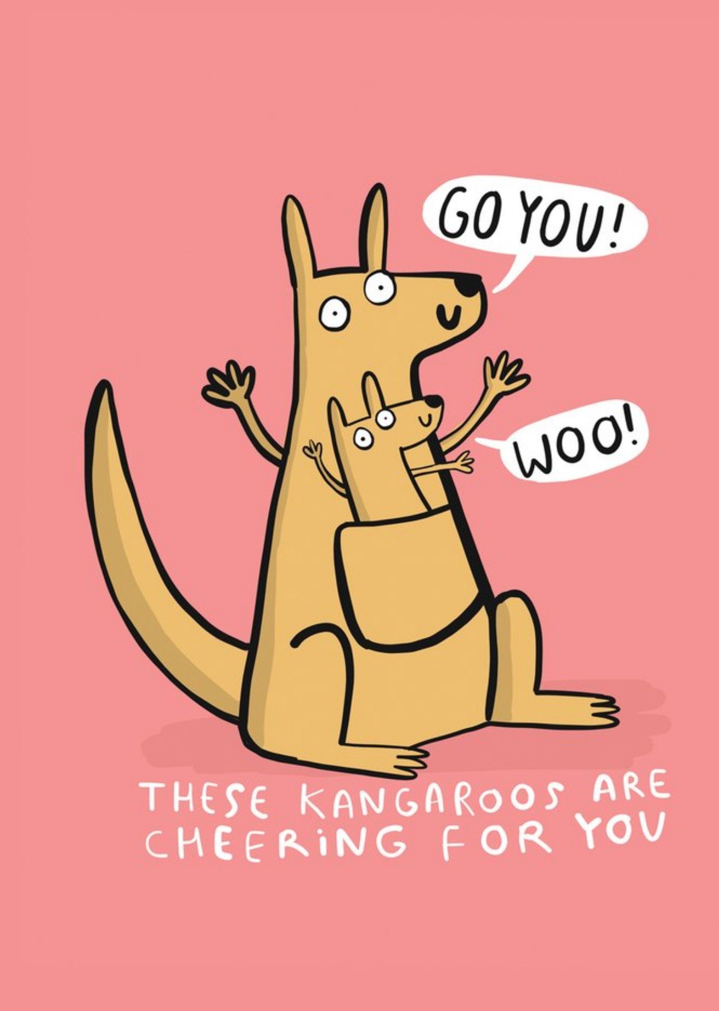Moonpig These Kangaroos Are Cheering For You Cute Card