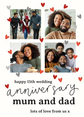 Mum And Dad Photo Upload 15th Anniversary Card