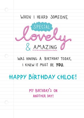 Lovely & Amazing Personalised Birthday Card