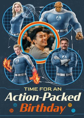 Marvel Fantastic Four Photo Upload Action Packed Birthday Card
