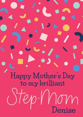 Typographic Happy Mothers Day To My Brillliant Step Mom Card