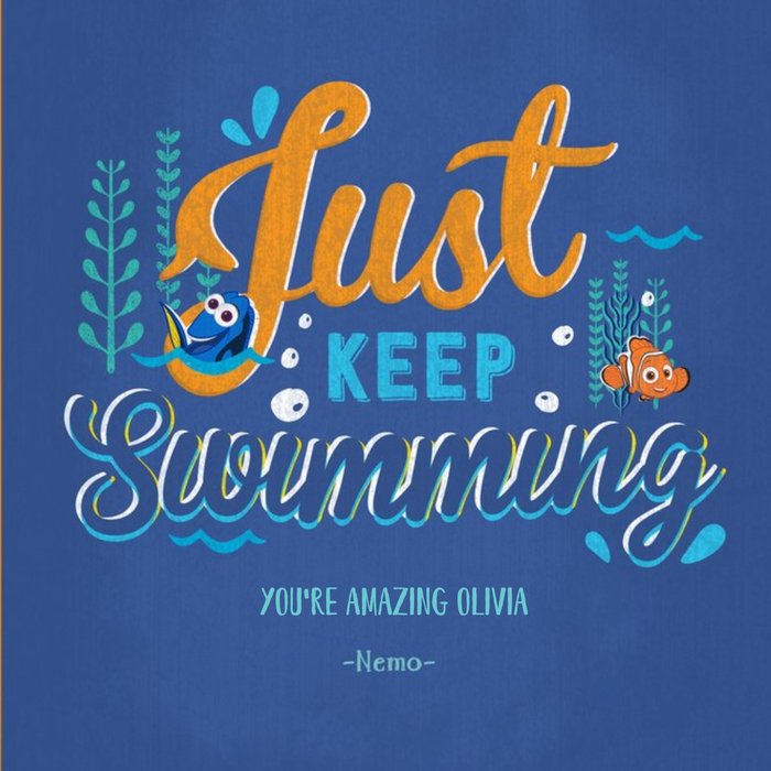 Disney Just Keep Swimming Personalised Card