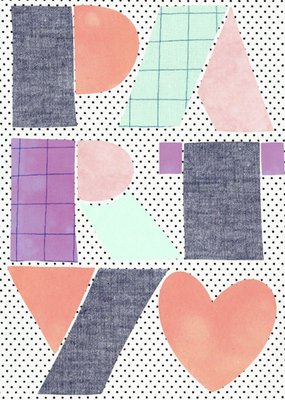 Colourful Block Letters And Polka Dot Party Card