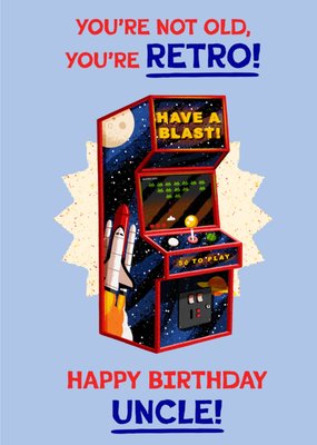 Folio Uncle You're Not Old You're Retro Illustrated Birthday Card