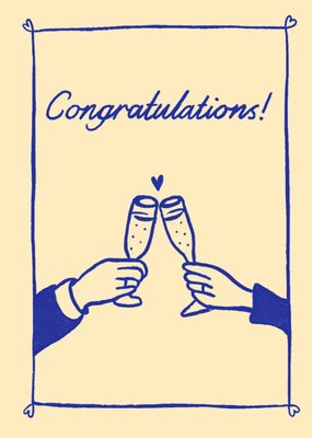 Champagne Glass Cheers Congratulations Card